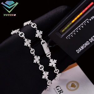 Bracelet en argent massif S925 avec croix en moissanite Yu Ying 10 mm, bracelet pour homme et femme, moissanite VVS, bracelet cubain, bijoux tendance - Product Image 6