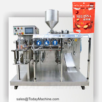 Machine de doypack linéaire horizontale préformée de sac de poche préfabriqué 4 stations Mini machine d'emballage de joint de remplissage de poche Doypack