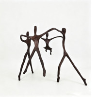 Ensemble de statues modernes en cuivre représentant des membres de la famille, sculptures abstraites de personnages humains, décoration d'intérieur, cadeau d'anniversaire de luxe