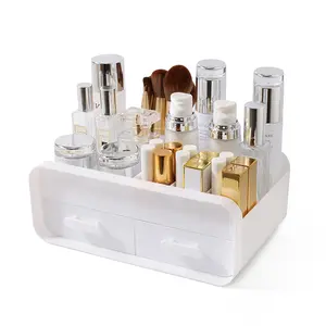 OWNSWING kotak penyimpan kosmetik, kotak penyimpanan perawatan kulit Desktop Makeup Organizer masker lipstik sikat laci rak pencegahan debu