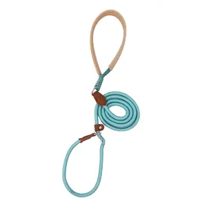 Grosir tali kekang hewan peliharaan gesper reflektif kepangan pendakian tali anjing warna-warni dengan pegangan bantalan lembut perlengkapan hewan peliharaan
