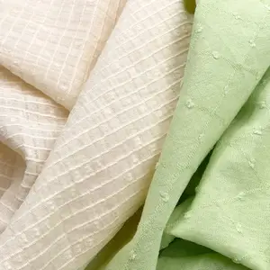 Crianças roupas de costura DIY stocklot oeko tex planície tingida corte flor puro 100% algodão swiss dot plumetis tecido para o vestido da camisa