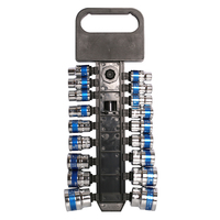 FIXTEC Heavy Duty Mécanique Outil Clé à chocs Ensembles de douilles Poignée à cliquet Cr-V 19Pcs 1/2 Inch Dr Socket Set Tool Kit