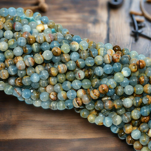 Commercio all'ingrosso della fabbrica di Calcite blu naturale 100% 4/6/8/10mm rotondo sfuso perle di pietre preziose per la creazione di gioielli a prezzi competitivi - Product Image 6