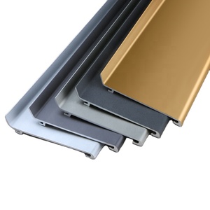 Plinthe murale en aluminium avec base d'installation en PVC, couleurs magnifiques, profilé en métal, étanche, pour moulures de sol - Product Image 1