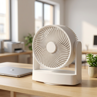 Ventilateur de table à moteur sans balais haute vitesse en plastique, refroidissement par air, commande mécanique pour la pièce