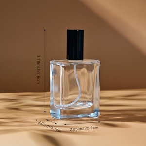 High Quality 50ml 100ml Portable Rectangle Square Empty Clear Glass <b>Spray</b> Perfume <b>Bottle</b> With Crimp Mouth Black Lid - Product Image 3