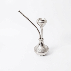 Chicha en laiton avec base décorative gravée, ensemble de fumée traditionnel, style vintage - Product Image 1