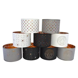 Tc Cloth Golden <strong>Pvc</strong> Material Table <strong>Lamp</strong> Chandelier <strong>Floor</strong> <strong>Lamp</strong> Accessories Conical Hollow Crystal Lampshade - Product Image 1