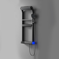 Robinet de Douche Mural Multifonctionnel Thermostatique en Laiton avec Finition Dorée pour Pluie, Jet et Massage Doux