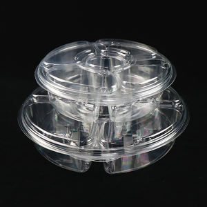 5 Section Round Plastic <strong>Trays</strong> With Lid Sweet <strong>Candy</strong> Chocolate Platter <strong>Tray</strong> With Lids Disposable <strong>Tray</strong> With Lid - Product Image 4