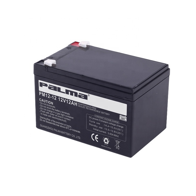 Palma Lead Acid AGM 12V 12Ah UPS Energy Storage Battery for Security System Consumer Electronics PM12-12 Model VRLA Power Supply