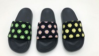Sandales d'été pour femmes, pantoufles glissantes, toutes saisons, imprimé marguerites