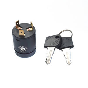 Jk406 Ignition Switch For <b>Forklift</b> Metal Key Rotary Lock Switch Black Aluminum 2 Position Self Locking Start Switch - Product Image 1
