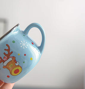 Mug en céramique de Noël, motif cerf mignon, mug à eau de dessin animé, multicolore pour la maison - Product Image 5