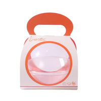 Boîte à cupcakes carrée transparente en PET de petite taille, avec poignée, rouge, pour la vente en gros, pour la pâtisserie de Noël, dessert, boîte à gâteaux, gelée, recyclable
