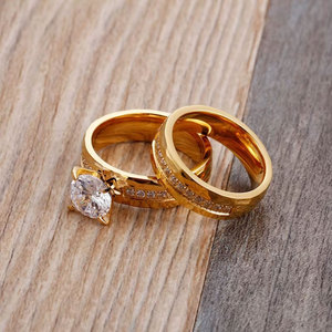 แหวนกันน้ำไม่หมอง คุณภาพดี ชุบทอง 14k 18k PVD แหวนสแตนเลส 316L ประดับเพชรซิคอน แหวนหมั้นสำหรับผู้หญิง - Product Image 4