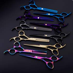 Ciseaux de coiffure professionnels 6 pouces, ciseaux à effiler dorés pour droitiers, en acier inoxydable, pour usage en salon - Product Image 2