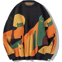 Col rond chat mignon haut décontracté logo personnalisé pulls en tricot bonne qualité coton pour hommes