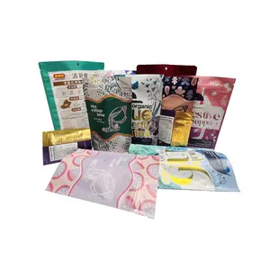 Emballage de thé en plastique mat imprimé avec Logo personnalisé de qualité alimentaire, sachets de thé en poudre multiples, pochette de café, 100%