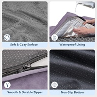 Coussin orthopédique pour chien en velours cristal imperméable avec mousse alvéolée, canapé pour animaux de compagnie avec soutien cervical pour grossistes, personnalisation OEM