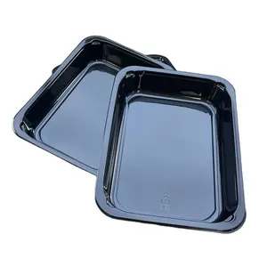 China Leverancier 1 2 3 Compartimenten Luchtvaartmaatschappij Cpet Tray Magnetron Veilig Voedsel Container Cpet Kant En Klaar Maaltijd Trays