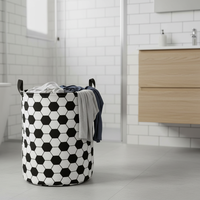 Panier à linge rond pliable en coton et lin 35x45cm, idéal pour le rangement des vêtements sales, des poupées, pour la chambre, la salle de bain et les chambres d'enfants - Vente en gros usine
