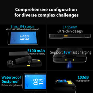 안드로이드 창고 PDA 바코드 모바일 스캐너 리더 6 인치 스크린 재고 휴대용 견고한 전화 바코드 PDA 스캐너 - Product Image 2