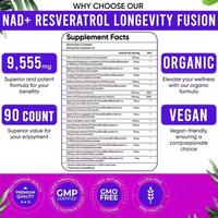 OEM Private Label Bioby NAD+ Resveratrol Berberine Fisetin Quercetin Vitamine D3 K2 Longévité Santé 90 Capsules Végétaliennes