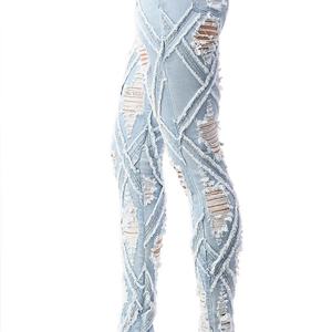 Fabricante de Ropa para Mujer, Pantalones Vaqueros Ajustados de Cintura Alta, Desgastados, Personalizados, para Mujer - Product Image 2