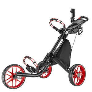 Caddie de Golf 4 roues pour adultes, chariot de Golf pliable, robuste et léger, avec frein à pied et support de boisson, avec ombrelle - Product Image 4