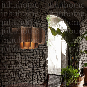 Japanese Wabi Sabi Pendant <b>Light</b> Oval Gold LED E27 Switch Control For Living Room Bedroom <b>Dining</b> Room - Product Image 1