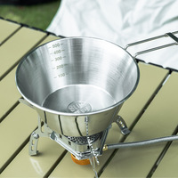 Batterie de cuisine pour l'extérieur Bol de camping en acier inoxydable avec passoire Louche Cuillère à soupe Couverts