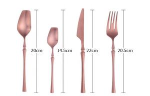 Ensemble de 4 couverts en acier inoxydable noir, cuillère, fourchette et couteau, couverts en or rose, ensemble de vaisselle pour mariage, hôtel, dîner, table à manger - Product Image 6