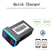 Adaptateur de prise allume-cigare PD avec affichage LED et voltmètre, chargeur rapide PD pour téléphone de voiture, compatible TOYOTA