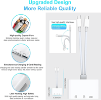 Lector de Tarjetas SD para iPhone y iPad, Adaptador OTG USB 3.0 4 en 1 con Ranuras para Tarjetas SD/TF, Visor de Tarjetas de Memoria USB-C