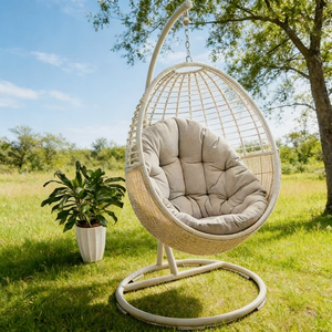 Fauteuil <span class=keywords><strong>suspendu</strong></span> en rotin tressé de style nordique moderne pour adultes, mobilier d'extérieur, balcon et chambre à coucher - Product Image 2