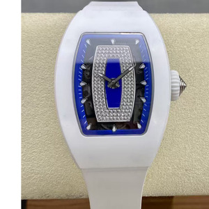 Montre mécanique automatique de haute qualité, luxueuse et élégante, avec boîtier en céramique, squelette en moissanite et incrustations de diamants. - Product Image 1