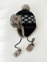 Gorro de Invierno para Mujer, Estilo Fair Isle, Tejido, Forrado de Felpa, Grueso, Cálido, con Protección para las Orejas, Tipo Ushanka