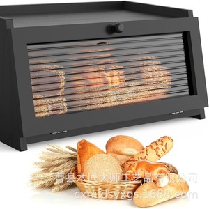 Caja para Guardar Pan de Doble Capa, Rectangular, con Tapa Abatible, a Prueba de Polvo, Multifuncional, para Encimera de Cocina - Product Image 3