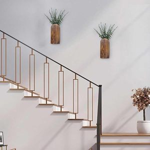 Plante suspendue en <span class=keywords><strong>bois</strong></span> brun naturel de haute qualité, <span class=keywords><strong>vase</strong></span> <span class=keywords><strong>mural</strong></span> pour chambre à coucher - Product Image 6
