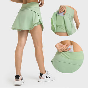 Logo personalizzato 2-In-1 minigonna da donna per palestra Yoga sport-allenamento corsa e Golf abbigliamento con tasche per abbigliamento da Tennis da donna - Product Image 1