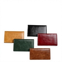 Dompet Pendek Kulit Asli Pria Minimalis Tipis Lipat Dua Anti RFID Custom Grosir, Dompet Kulit Crazy Horse Pria Custom