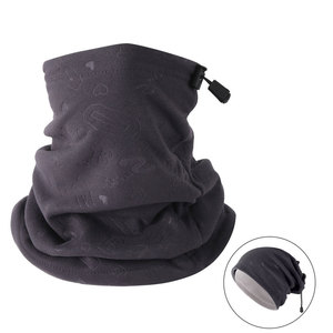 Multifunctional Neck Warmer Black Gray Navy Blue Thermal Outdoor Cycling Face Mask Unisex Adult Letter Print Drawstring Style - Product Image 3