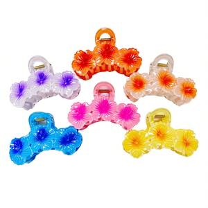 Fermaglio per capelli Angelina Three Flower Claw Clip 10 cm, colorato, per donne e ragazze - Product Image 1
