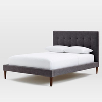 Couchage en cuir pliable anti-tremblement de terre moderne king size queen lit superposé rembourré cadre meubles de chambre à coucher avec rangement