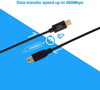 Câble adaptateur USB 3.1 Type-C vers Mini USB OTG CableCreation avec blindage tressé et gaine en PVC pour ordinateur et appareil photo