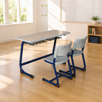 Ensemble de bureau et chaise d'école réglables pour deux personnes, table double pour étudiants à hauteur ajustable pour chambre à coucher