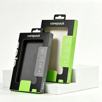 Caja de Papel Rígido Reciclable Personalizada para Estuche de Teléfono Móvil 17/16/15 con Forro de Esponja, Orificio para Colgar y Ventana de Exhibición