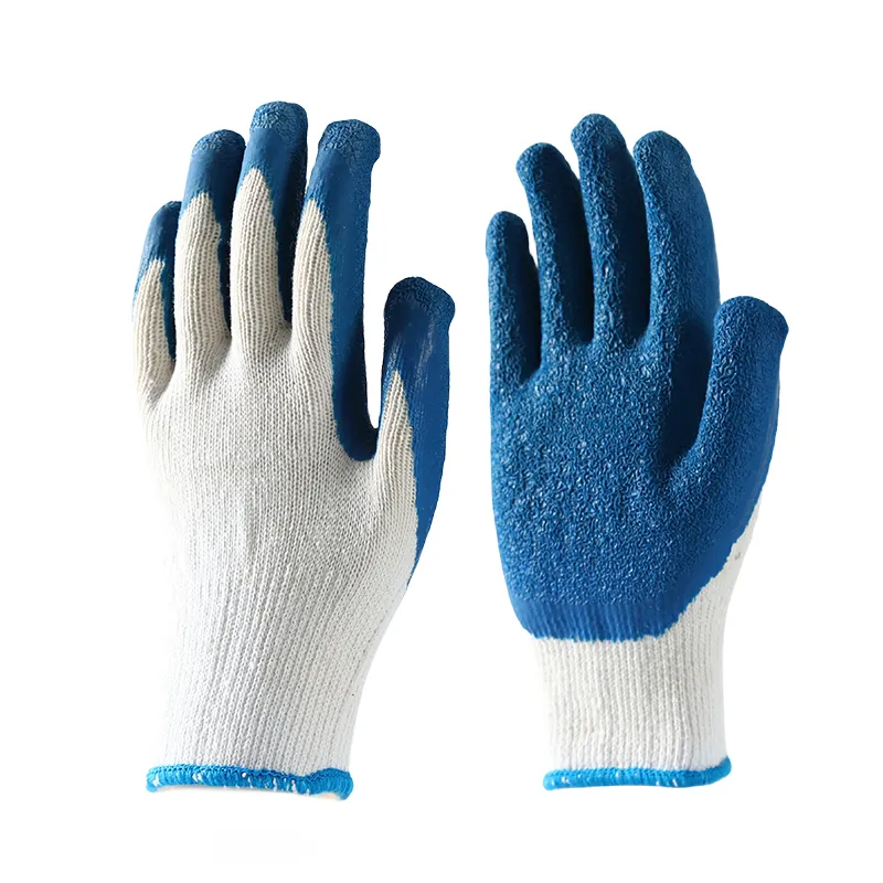 Großhandel Latex beschichtete Arbeits handschuhe Industrielle 10 Gauge Cotton Shell Crinkle Latex handschuhe